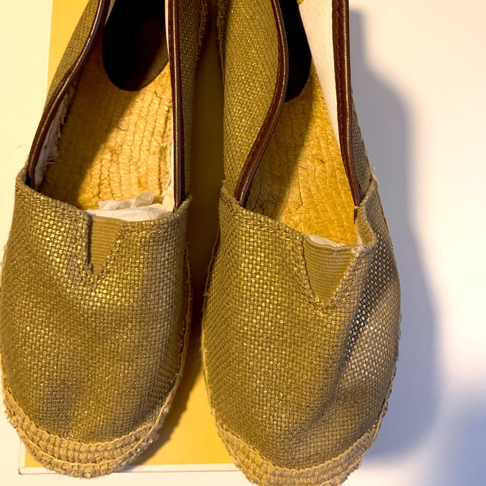 Michael Kors canvas slip on moccasins